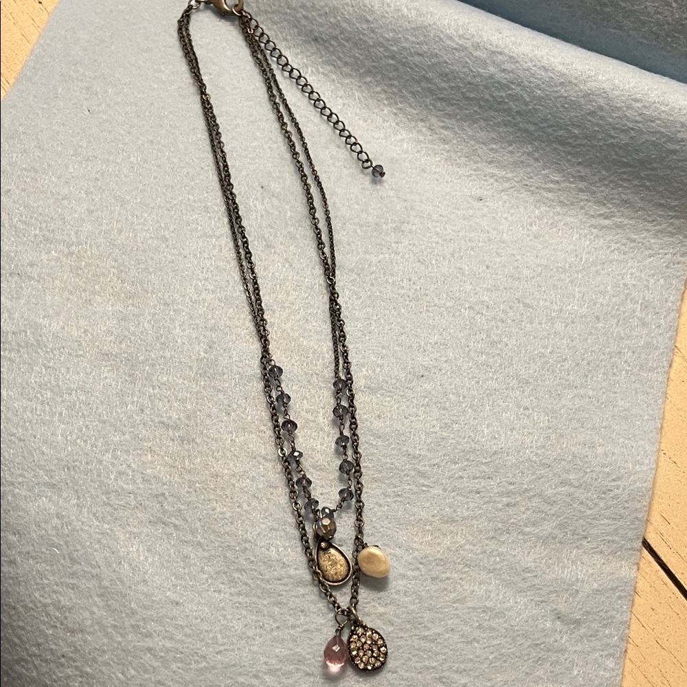 Elegant Multi-Layered Necklace with Charms